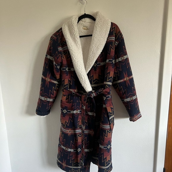 FAHERTY Men's Star Fire High Pile Fleece Doug Good Feather Robe, size S/XS - Picture 2 of 5